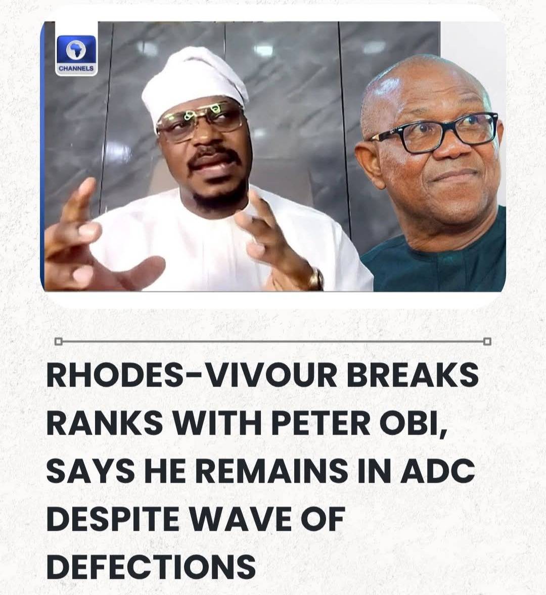 Rhodes-Vivour Breaks Ranks With Peter Obi, Says He Remains In ADC Despite Wave Of Defections