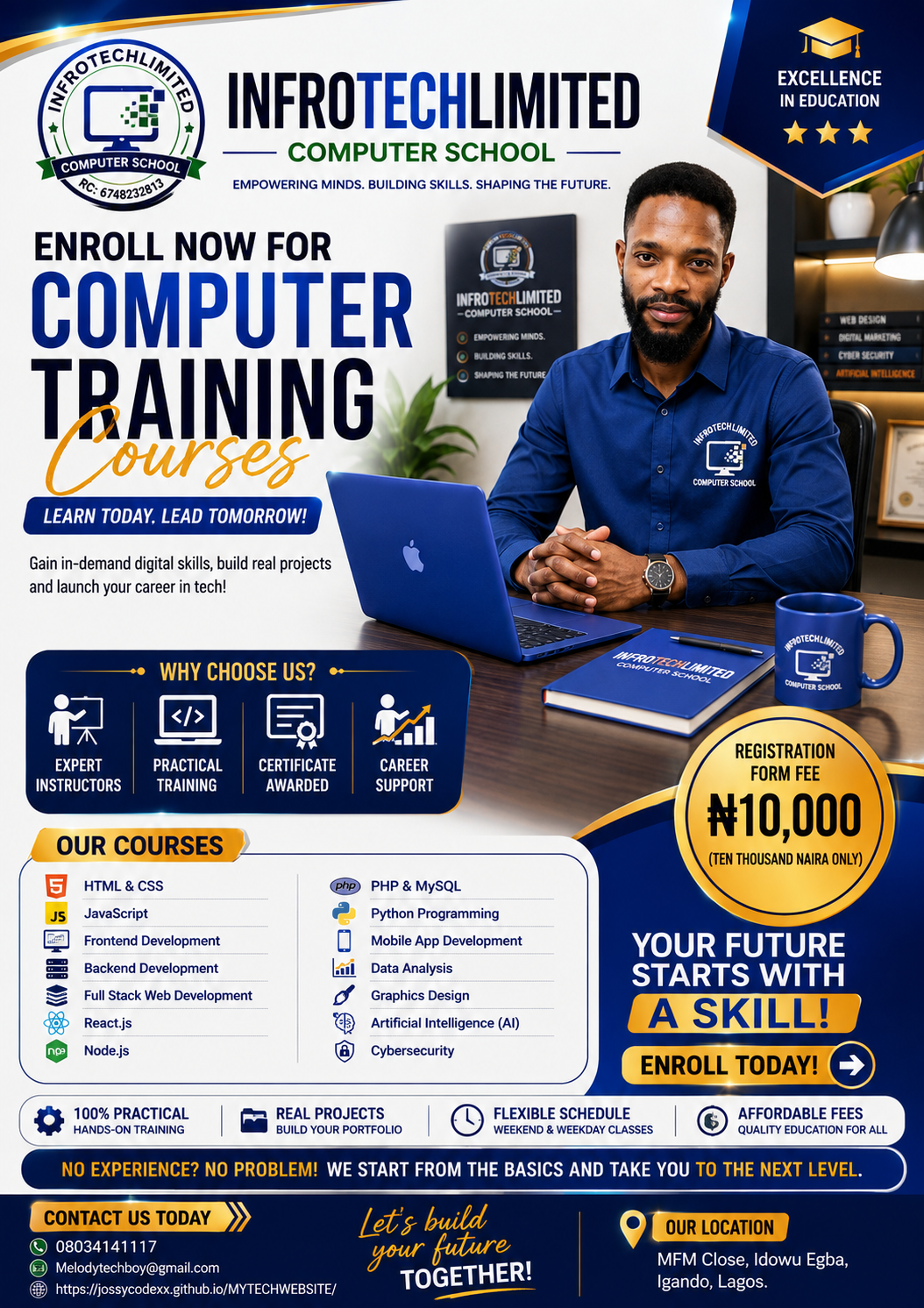 Website Developer | Web Development Trainer | Founder, INFROTECHLIMITED COMPUTER SCHOOL | Building S...