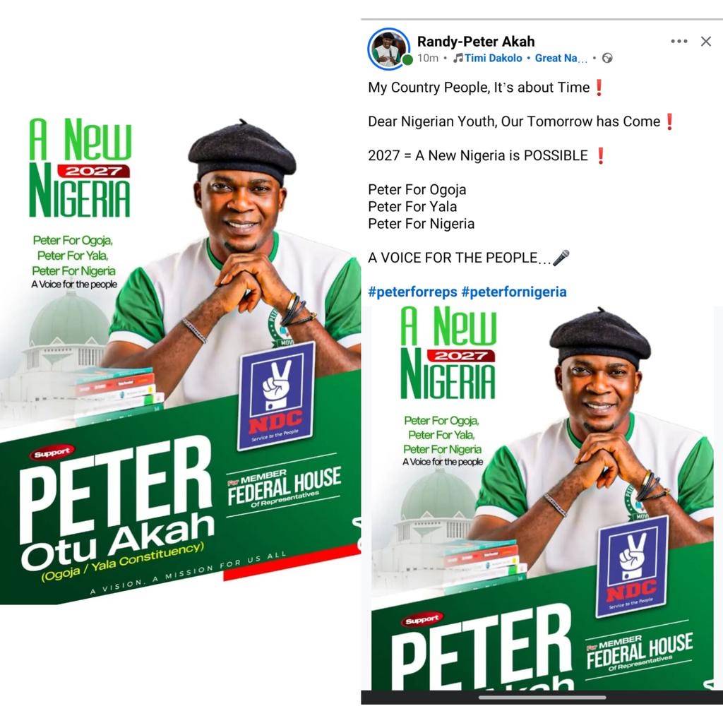 Randy Peterz announces his intention to run for the House of Representatives seat for the Ogoja/Yala...