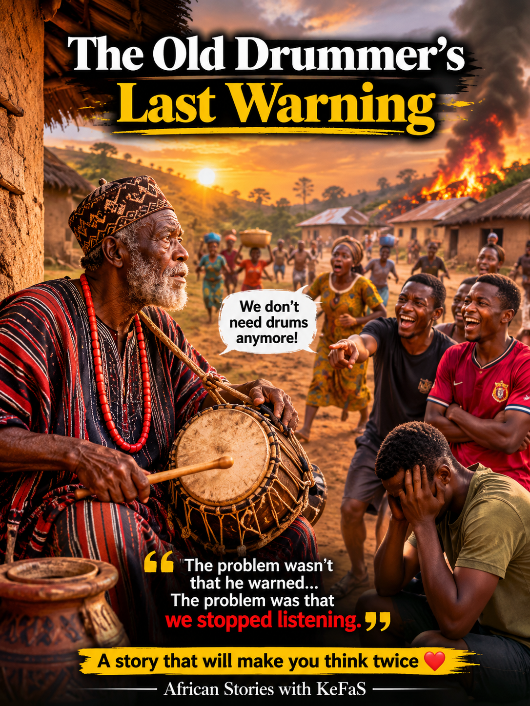 THE OLD DRUMMER'S LAST WARNING ⚠️
In a quiet African village lived an old drummer named Baba Kofi....