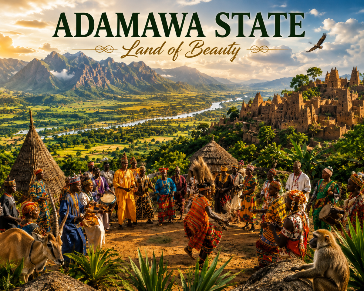 Why Adamawa State is called the
"LAND OF BEAUTY"
Adamawa state Nestled in North-East Niger...