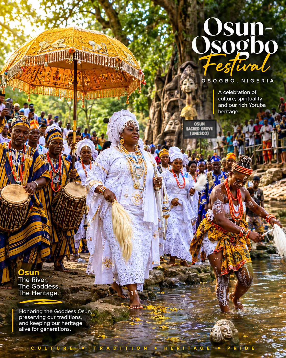 OSUN-OSOGBO FESTIVAL
A timeless Celebration of Yoruba Heritage. Each August, Osogbo becomes a cultu...