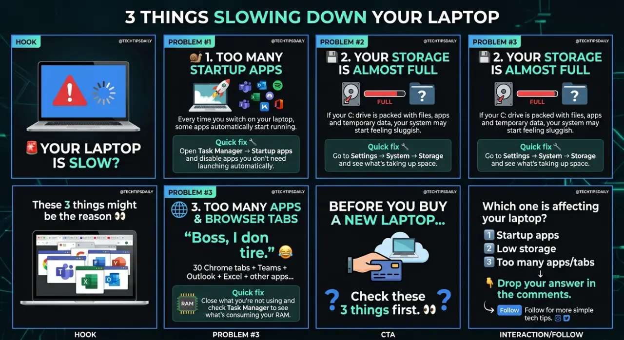 LAPTOP SLOW? DON’T BUY A NEW ONE YET! 👀💻

Your laptop may not be “old” — it might just need a litt...