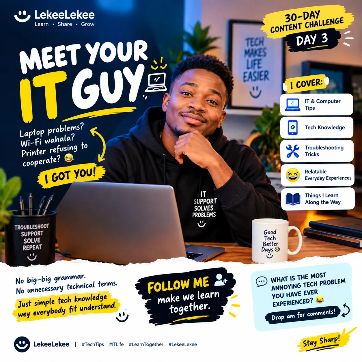 GOOD MORNINGGGGGGG
👨🏽‍💻🚨 **MEET YOUR IT GUY / EUD GUY**

You know that person people call when:...