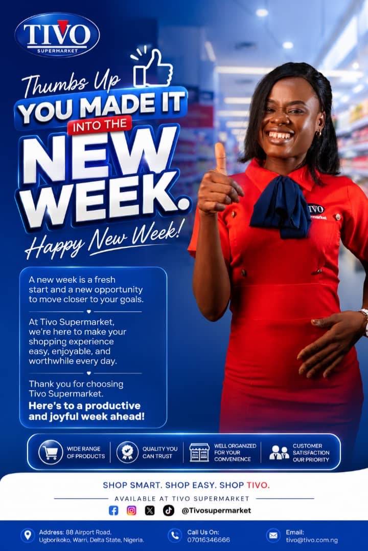 Happy New Week From Tivo Supermarket
Thumbs up to a fresh start!
You made it into the new week, an...