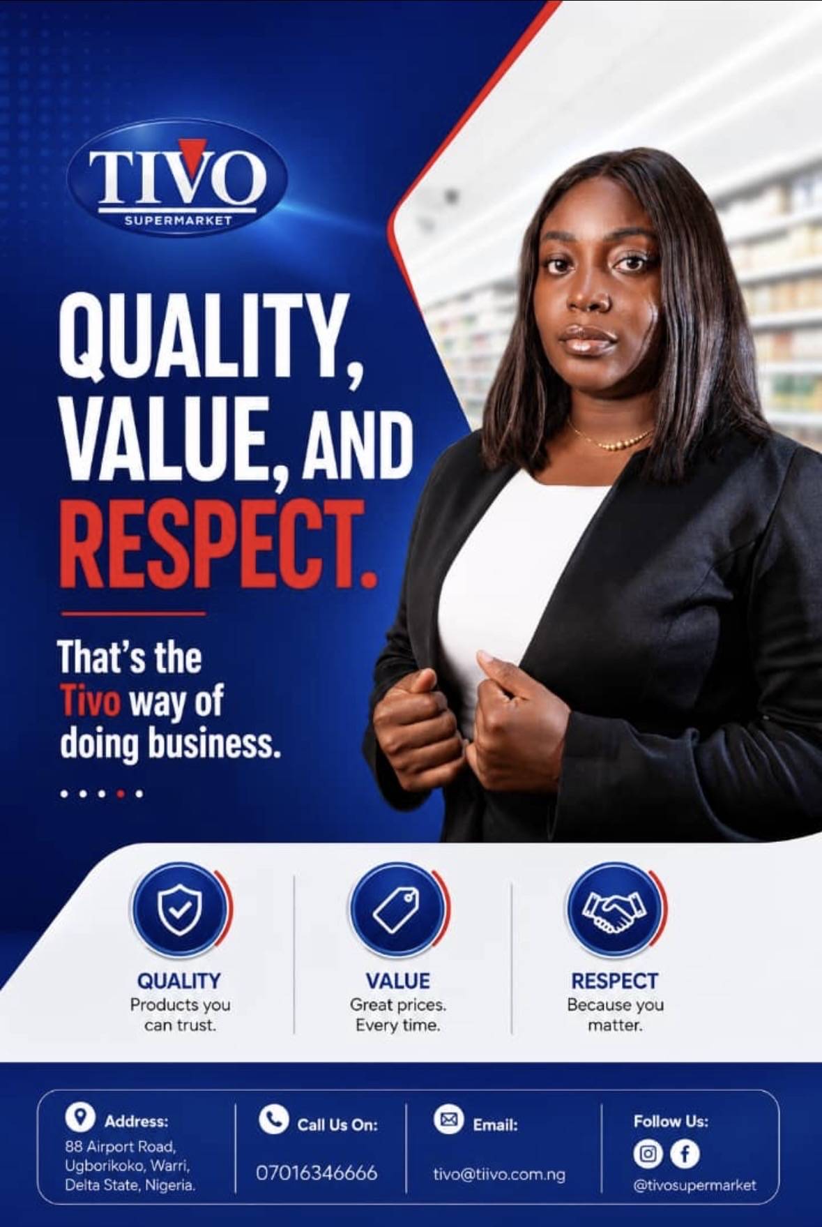 Quality. Value. Respect. The Tivo Way. π
At Tivo Supermarket, we believe shopping should be more t...