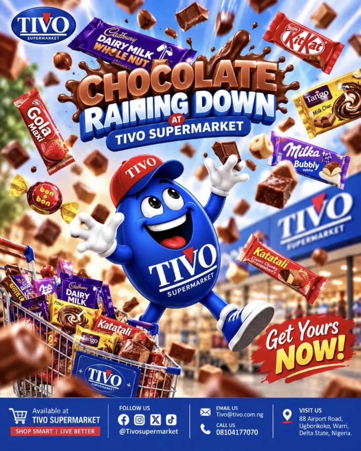 CHOCOLATE RAINING DOWN at TIVO! ๐ซโ
It's literally raining chocolates at TIVO Supermarket and you...