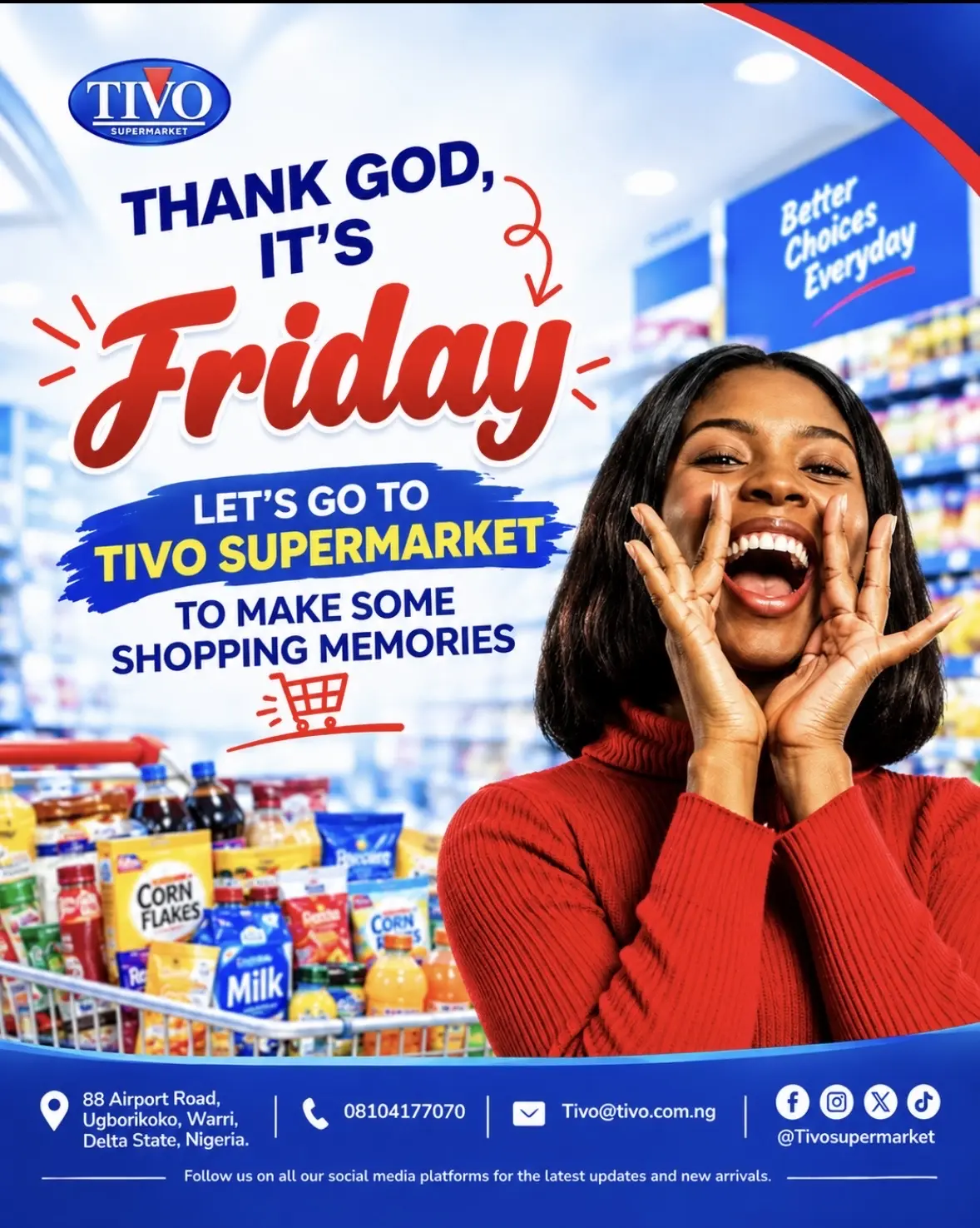 π THANK GOD, ITβS FRIDAY.πβ€οΈ
#tivosupermarket
#warrideltastate
#Viral