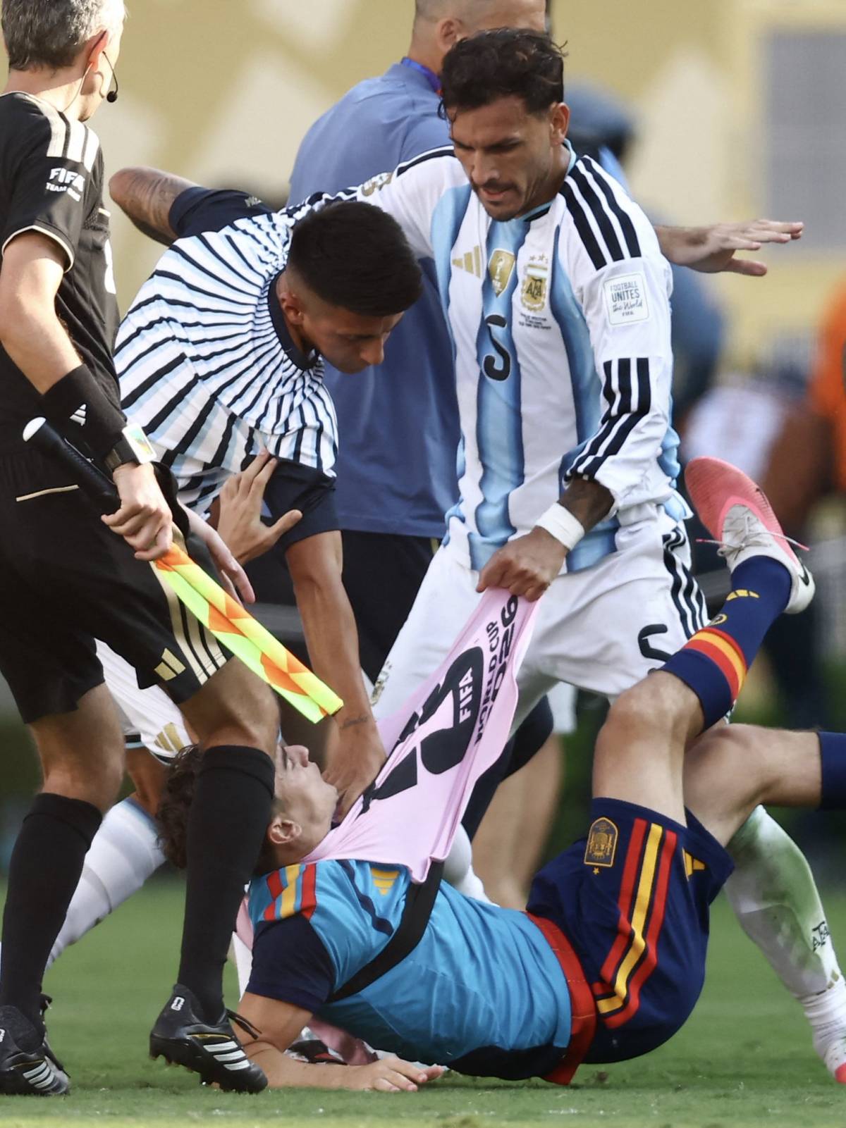 Just imagine what a matured man is seen doing to a minor just cause he lost? Argentina players are t...