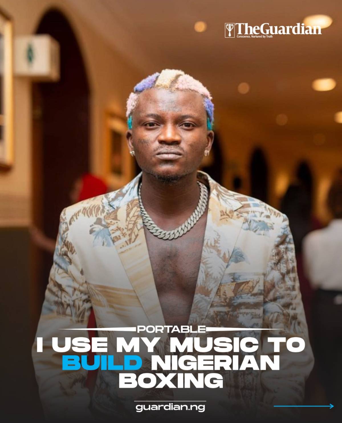 Portable says his music is giving Nigerian boxing a louder voice, arguing entertainment can attract...