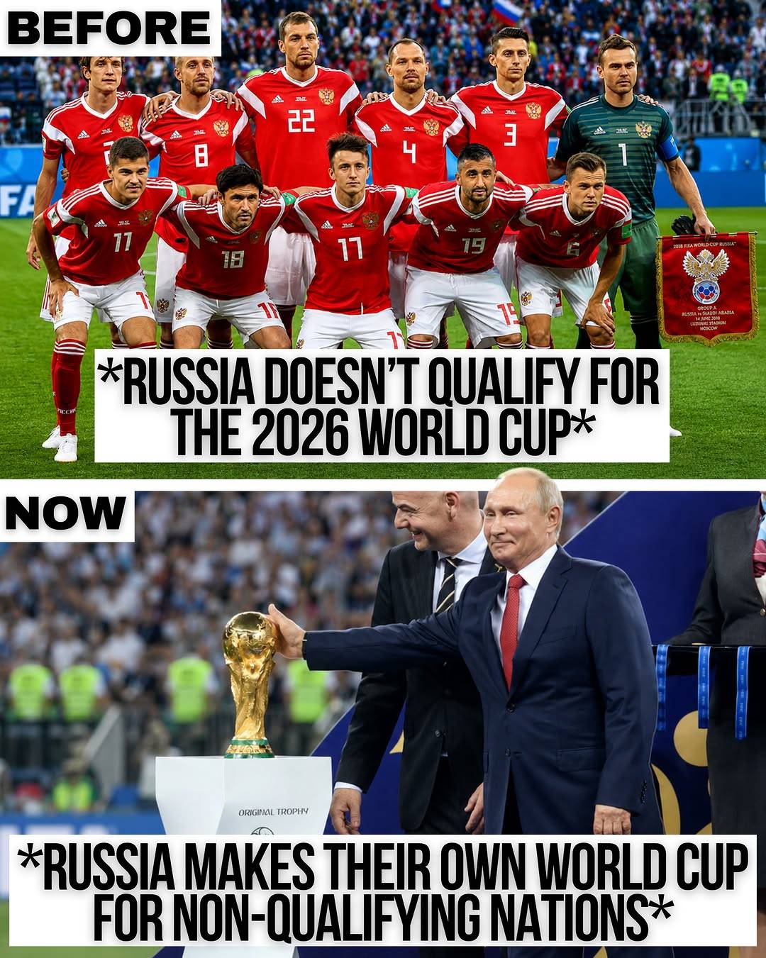 ๐จ Russia is reportedly planning to host an alternative international tournament featuring nations t...