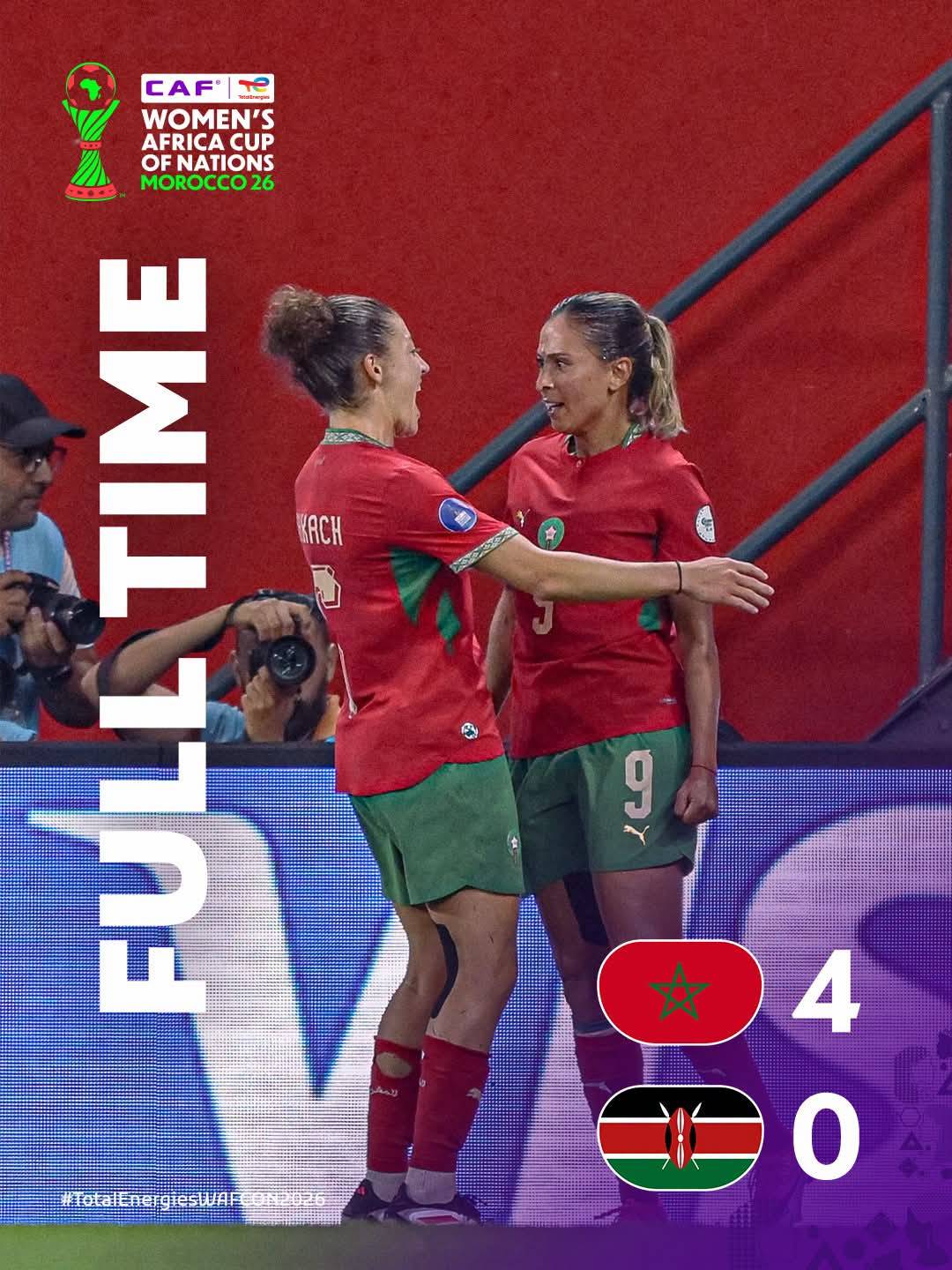 WAFCON 2026
Rezut for Group A
Morocco flog Kenya 4-0
While Algeria win Senegal 2-0
#naijarepota
#...