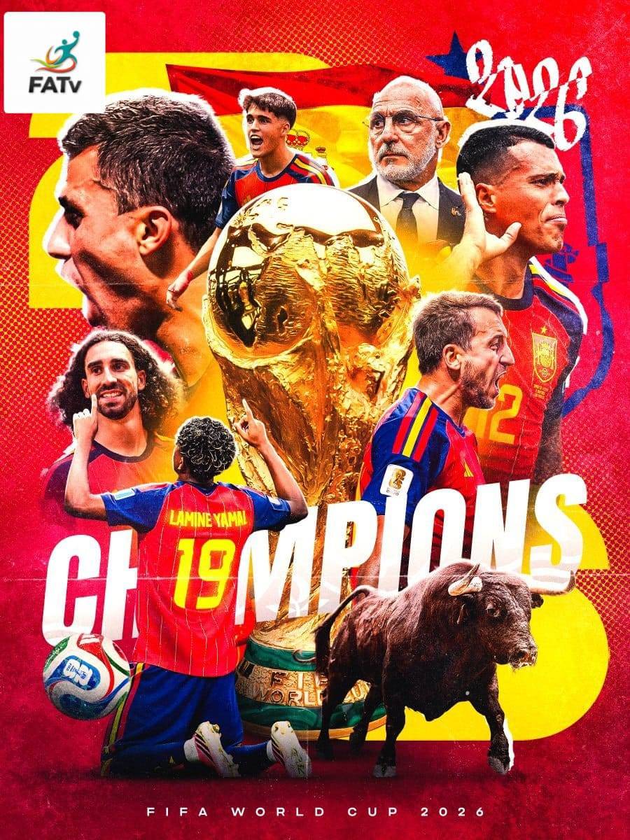 SPAIN JUST SAVED THE WORLD FROM CHAOS.
๐๐
๐
๐๐๐๐๐: SPAIN ARE THE 2026 FIFA WORLD CUP CHAMPIONS! ๐๐ช๐ธ...