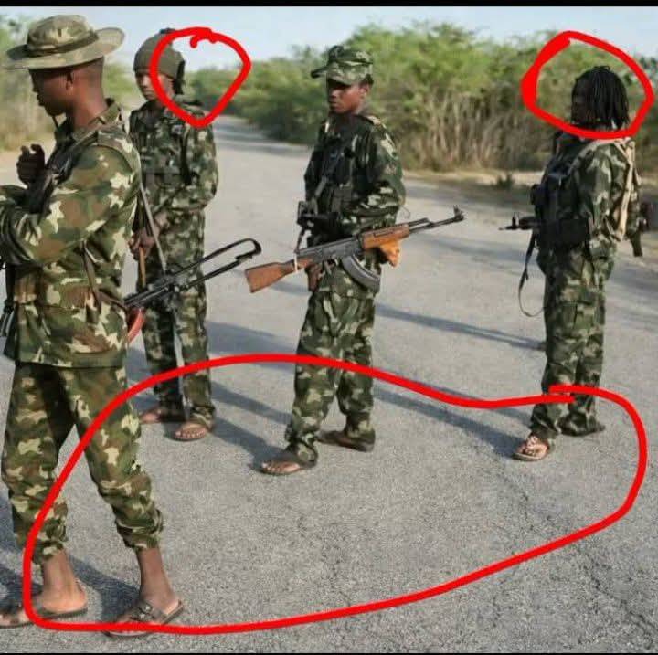 A real soldier πͺ will hardly mount the road like this. Be vigilant and stay alert. Always verify id...