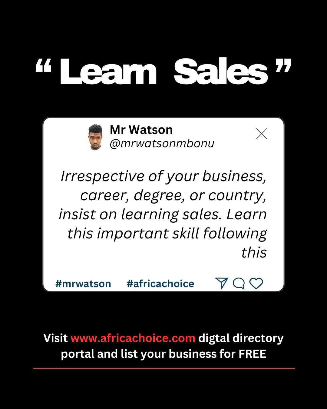 Irrespective of your business, career, degree, or country, insist on learning sales. Learn this impo...
