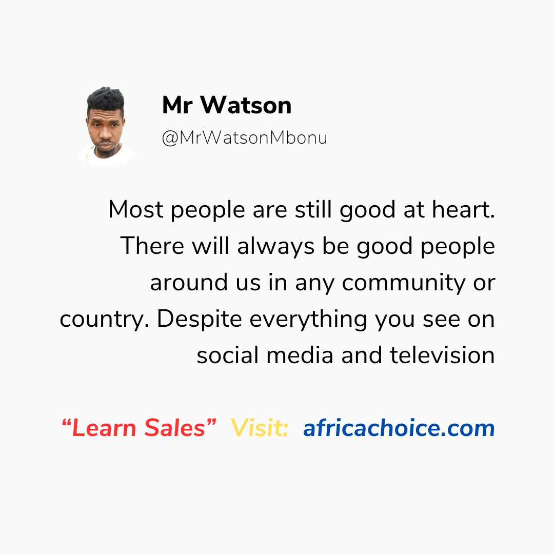 Most people are still good at heart. There will always be good people around us in any community or...