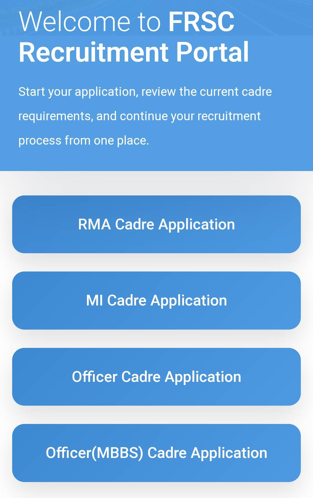 Greetings to Nigerians, to those interested, the FRSC Recruitment Is now live, visit they official P...