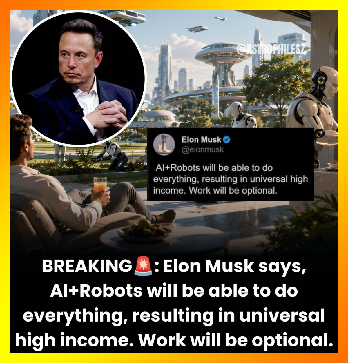 In a few years from now, work will be optional as AI machines, AI, and AI Robots will be able to do...