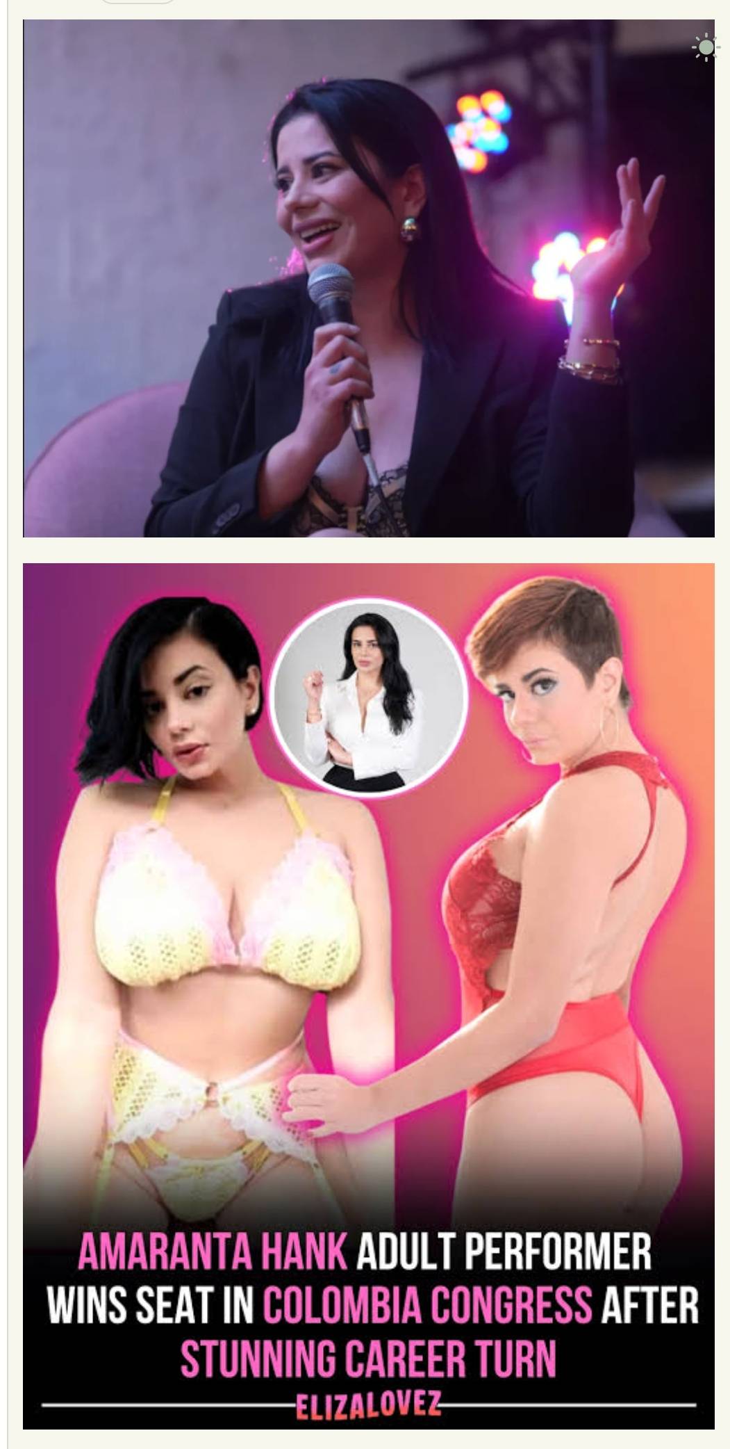 The moment A former adult film actress, Deyci Alejandra Omaña Ortiz, Won and has been sworn in as a...