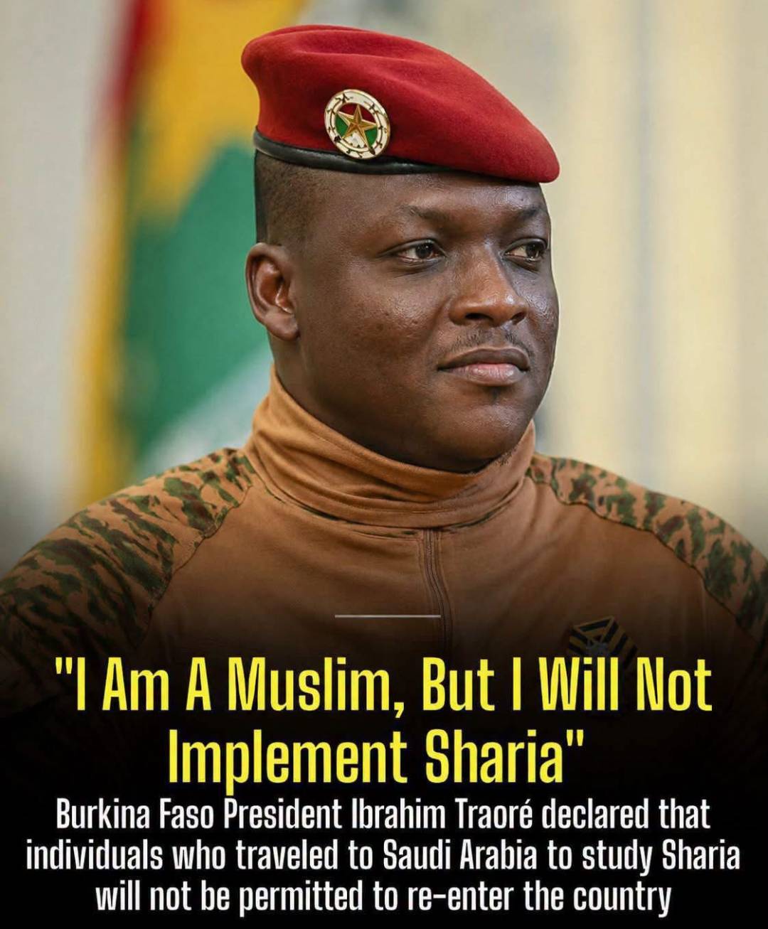 Not just Sharia, In fact the correct sentence should be, “I am an African, I will not support any re...