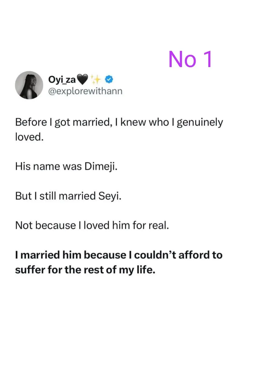 Hmmmm! My gender too like wahala. Shey you no go allow your Ex and mind your Billionaire husband......