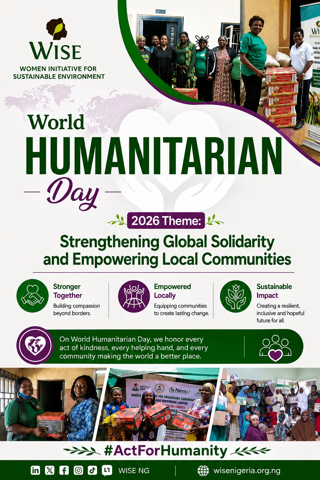 World Humanitarian Day 2026 🌍💚
​Humanitarian action is more than providing relief—it is about res...