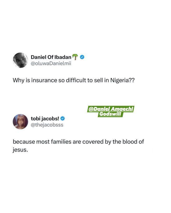 We are covered by the Blood of Jesus Christ, not insurance