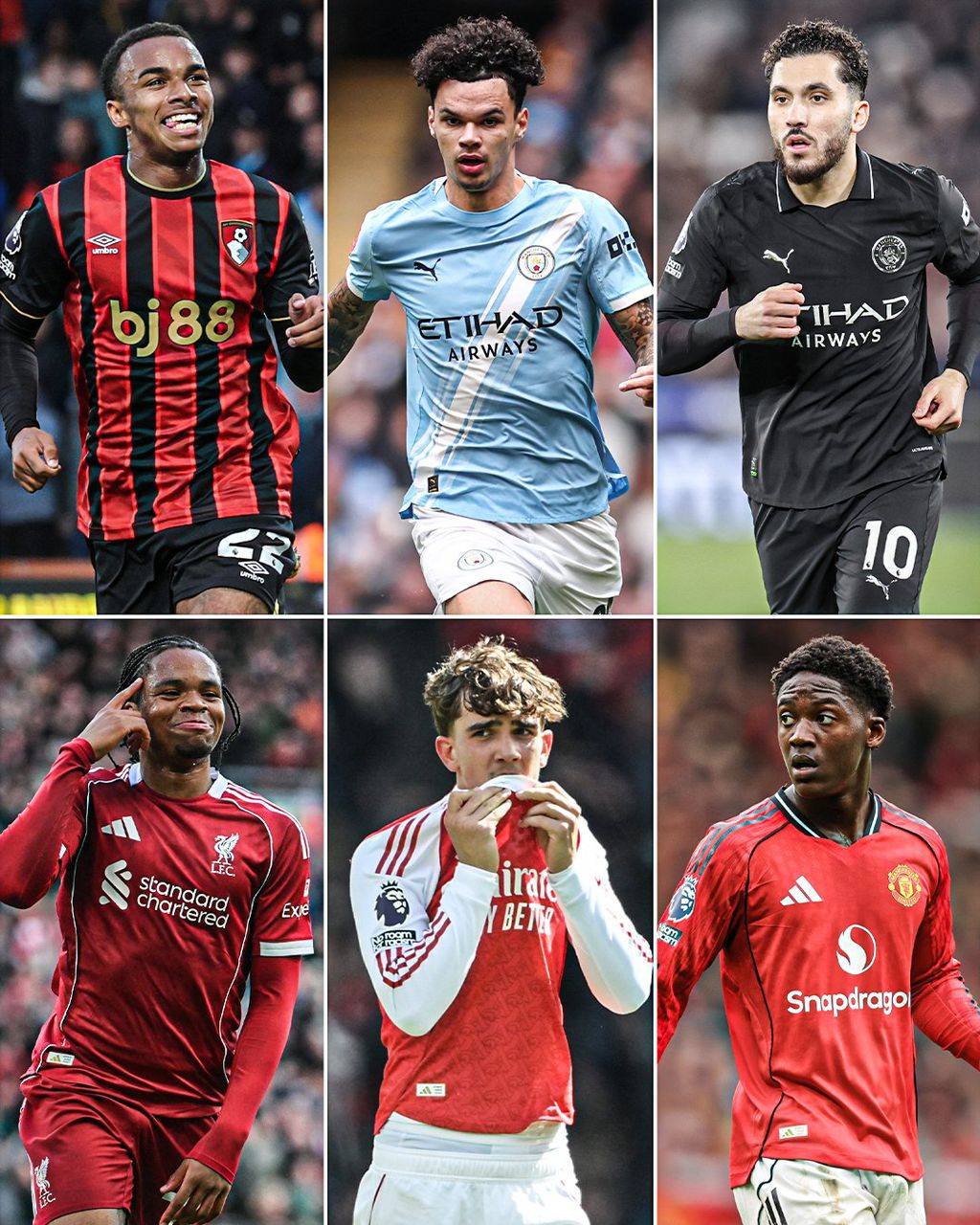 The Premier League Men's PFA Young Players' Player of the Year TOP SIX ๐