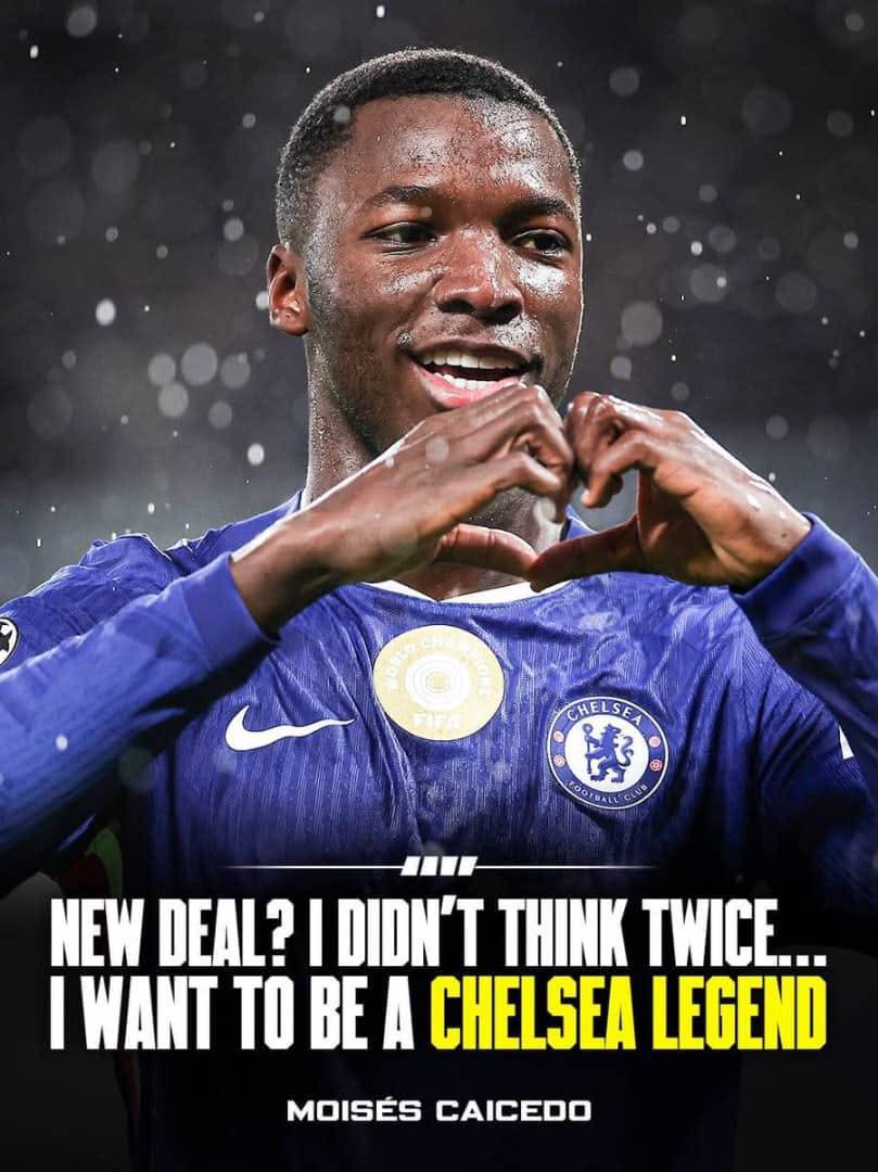 🚨💙 Moises Caicedo: “When they offered me a new deal, I said yes… as my desire is clear.
“I want t...