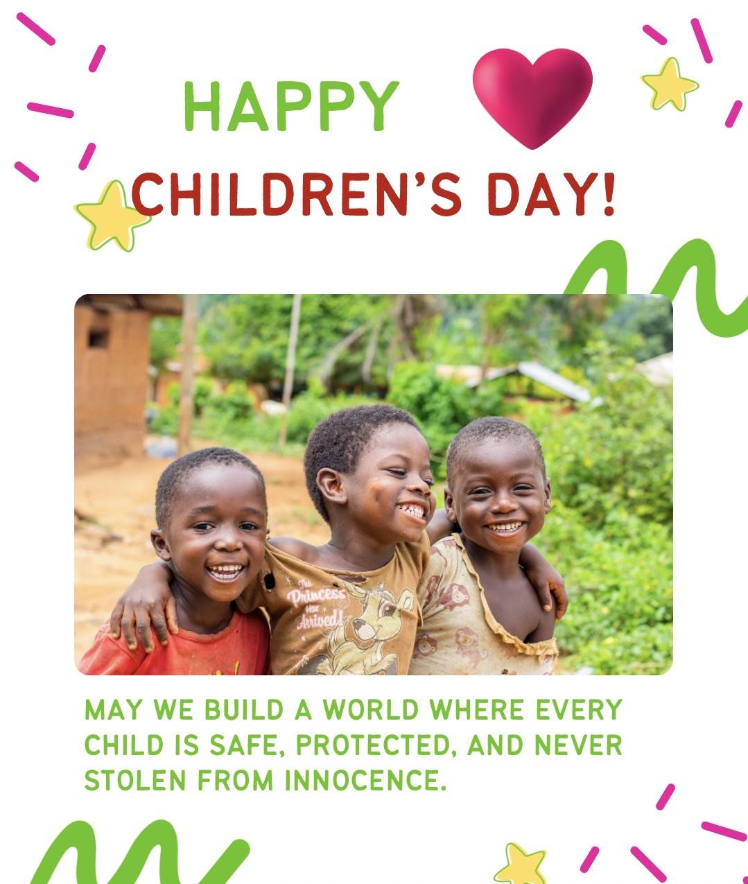 Happy Children’s Day!
May we move into a future where every child is safe, protected, and free from...