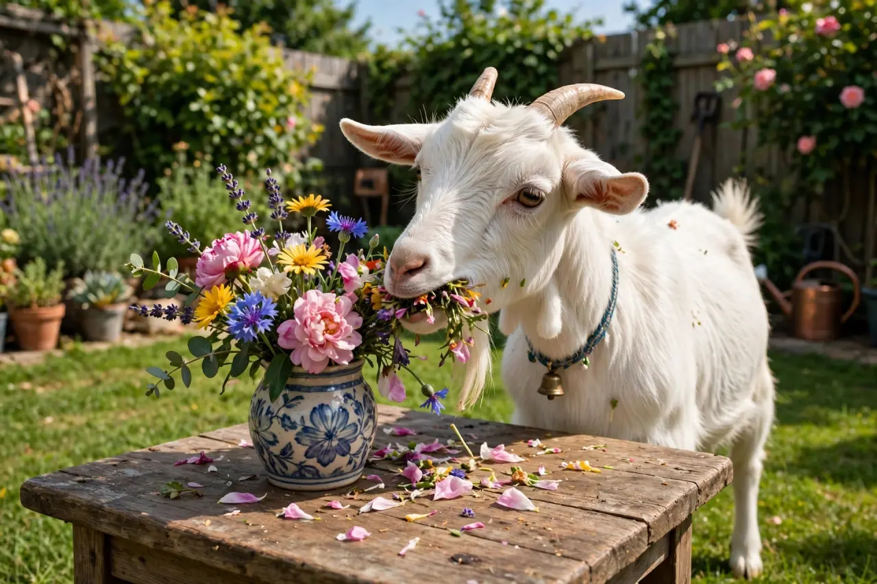 My guy go pluck fresh flower from stream say he wan give his babe. He go hide am for backyard, goat...