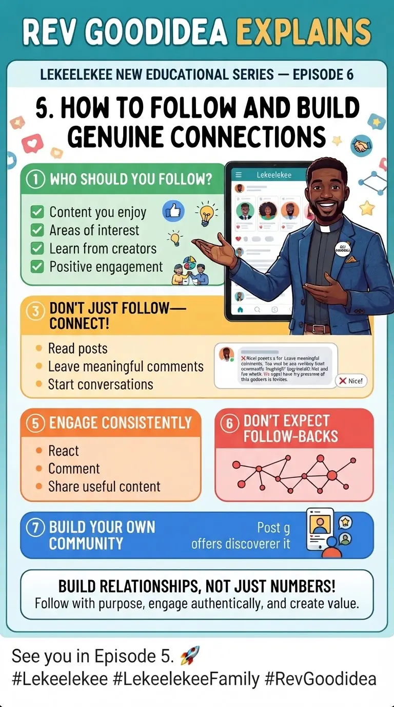 REV GOODIDEA EXPLAINS
LEKEELEKEE NEW EDUCATIONAL SERIES — EPISODE 4
4. HOW TO FOLLOW AND BUILD GEN...