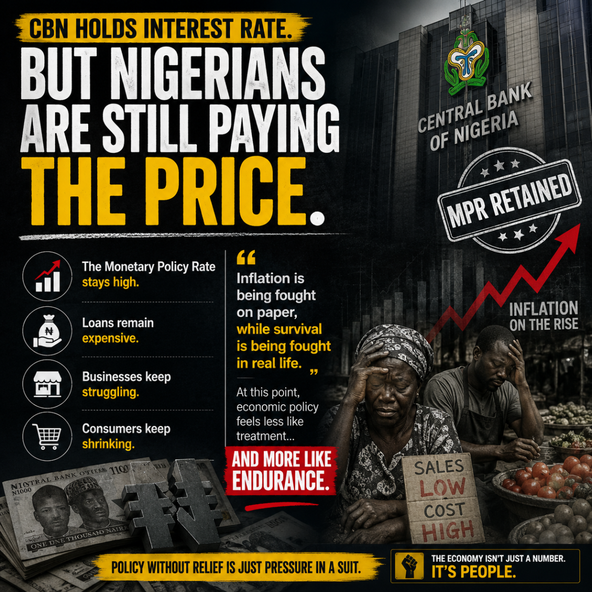 CBN HOLDS INTEREST RATE. BUT NIGERIANS ARE STILL PAYING THE PRICE.
The Monetary Policy Rate stays h...