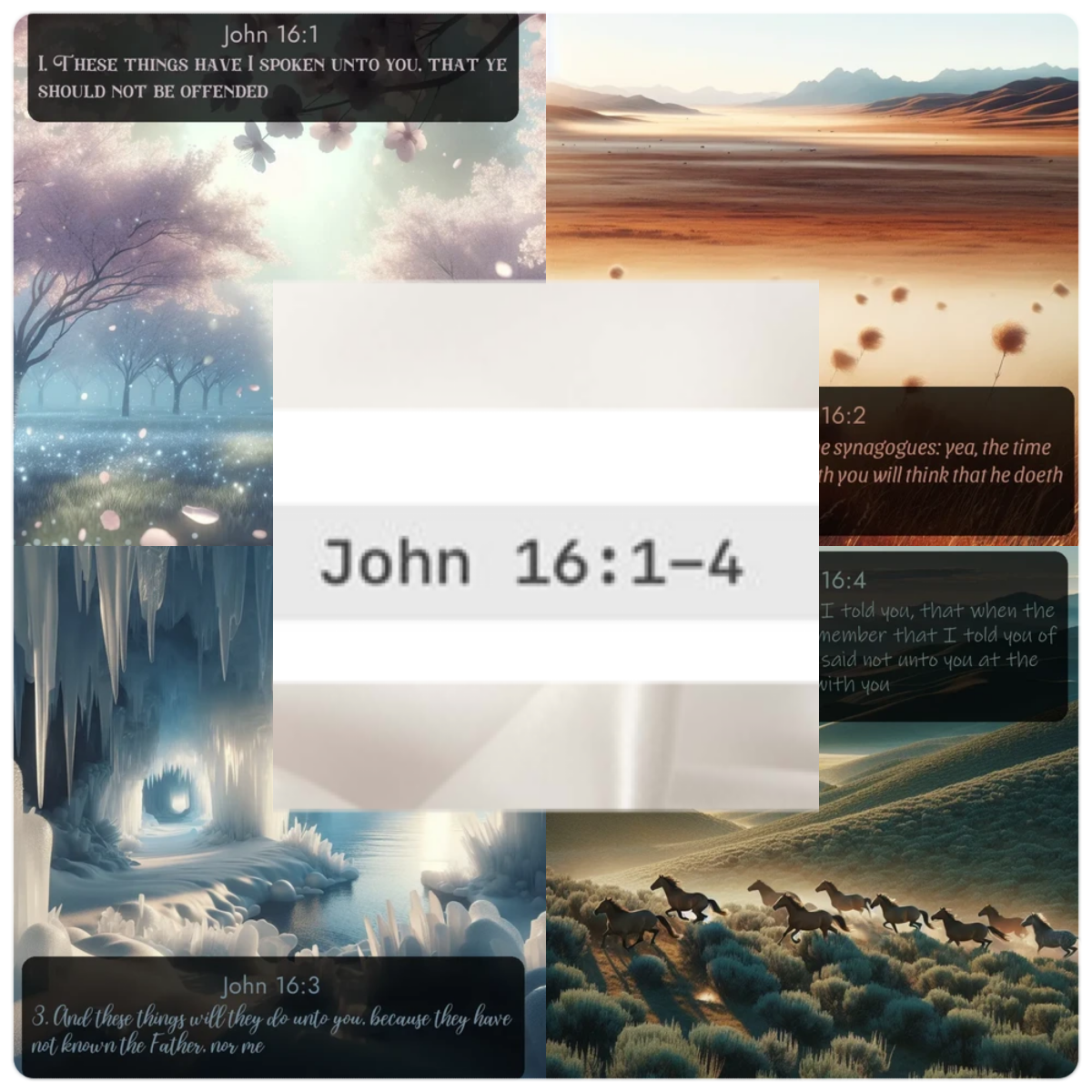 (John 16:1-4): "These things I have spoken to you, that you should not stumble. They will put you ou...