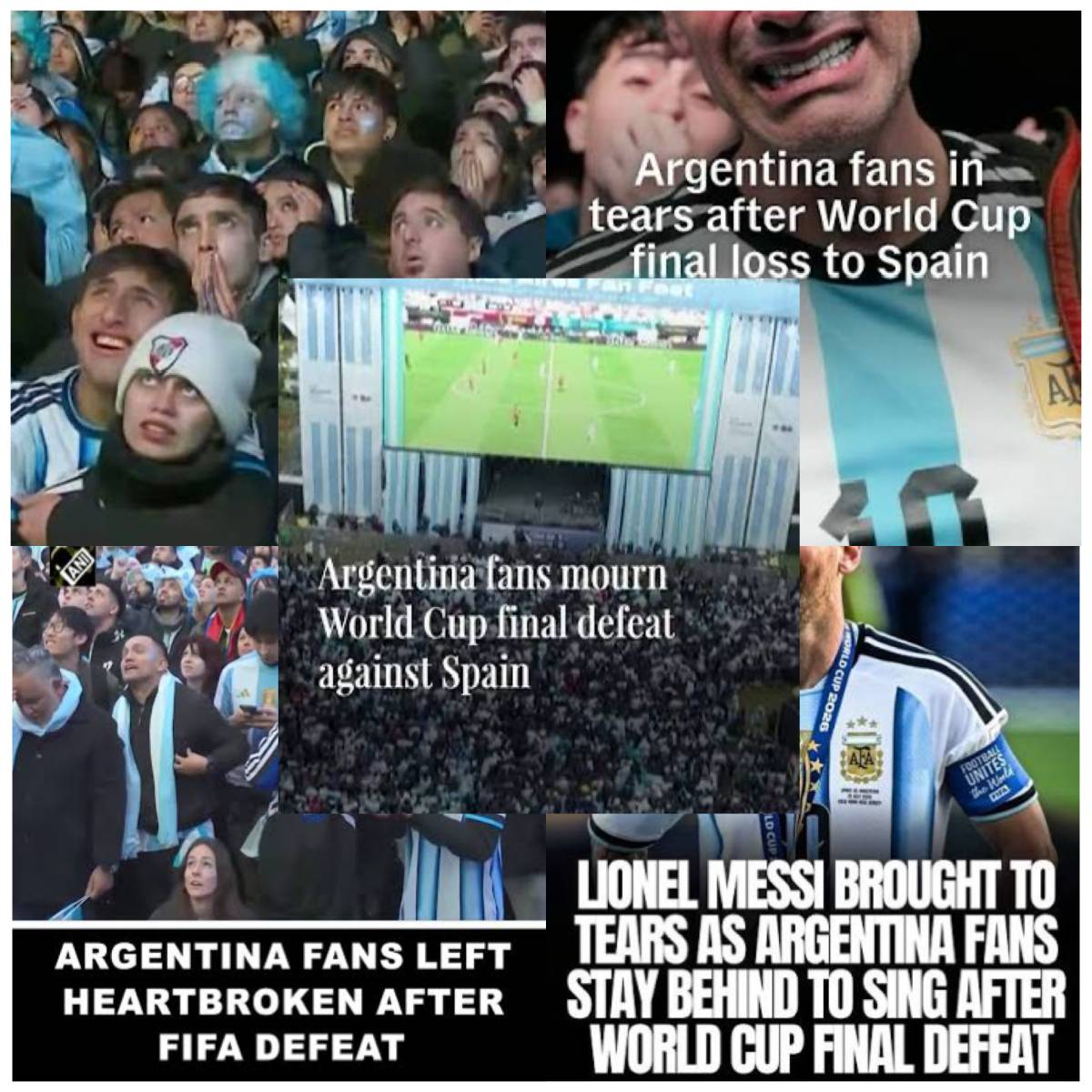 Learnt Argentine fans were so confident that they would beat Spain in yesterday’s World Cup final th...