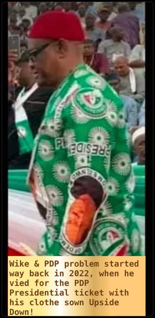 Just stumbled on this photo of Wike’s dramatic(?) entrance at the PDP 2022 Presidential Primary. He...