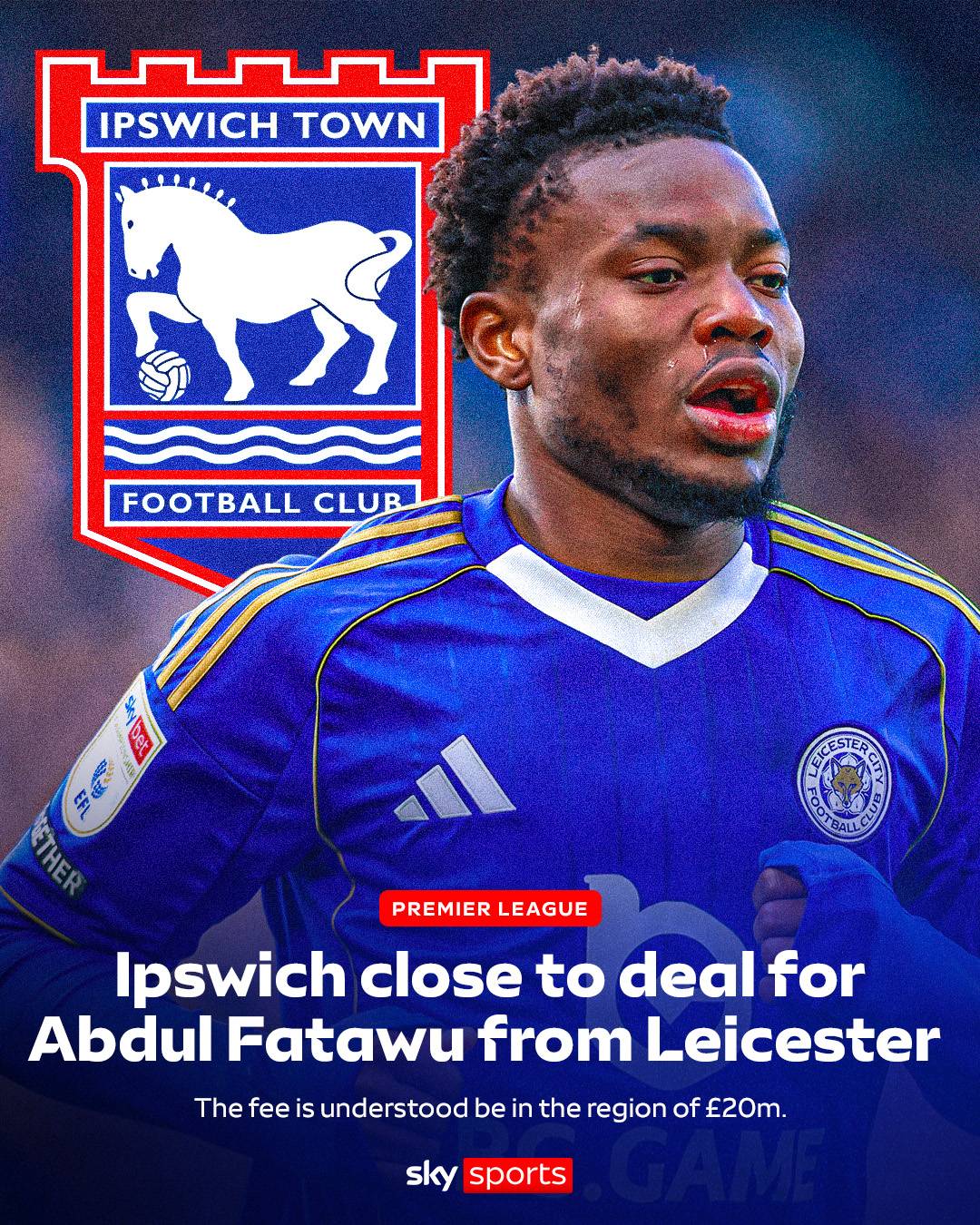BREAKING: Ipswich are closing in on a deal for Leicester’s Abdul Fatawu for a fee in the region of £...