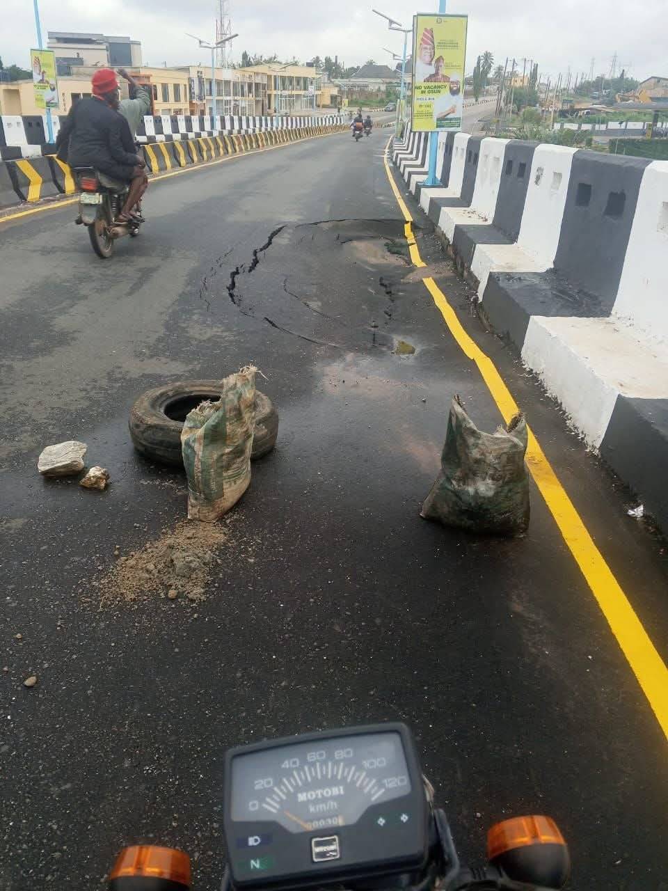 JUST IN: Osun’s newly opened LAMECO flyover damaged three weeks after commissioning.
The State Gove...