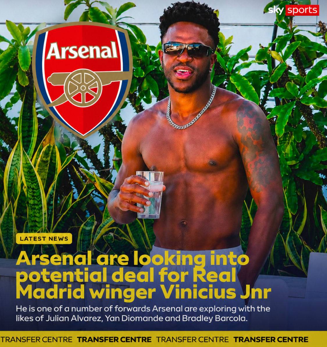BREAKING: Arsenal are looking into a potential deal for Real Madrid winger Vinicius Jnr.
There's no...