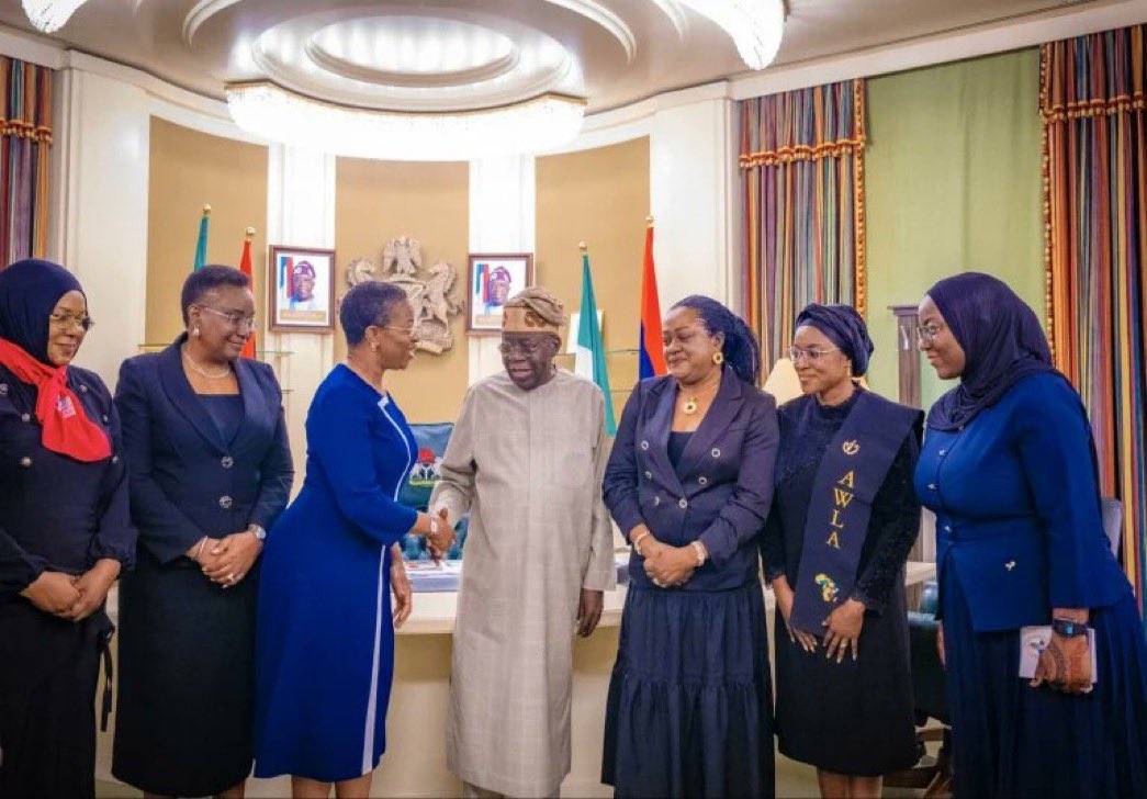 JUST IN: President Bola Ahmed Tinubu receives Mrs Oyinkansola Badejo-Okusanya SAN, first female Pres...