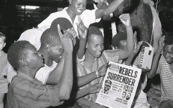 THIS IS A THROWBACK...
On January 12, 1970, Nigerians in Lagos celebrated as Biafran forces surrend...