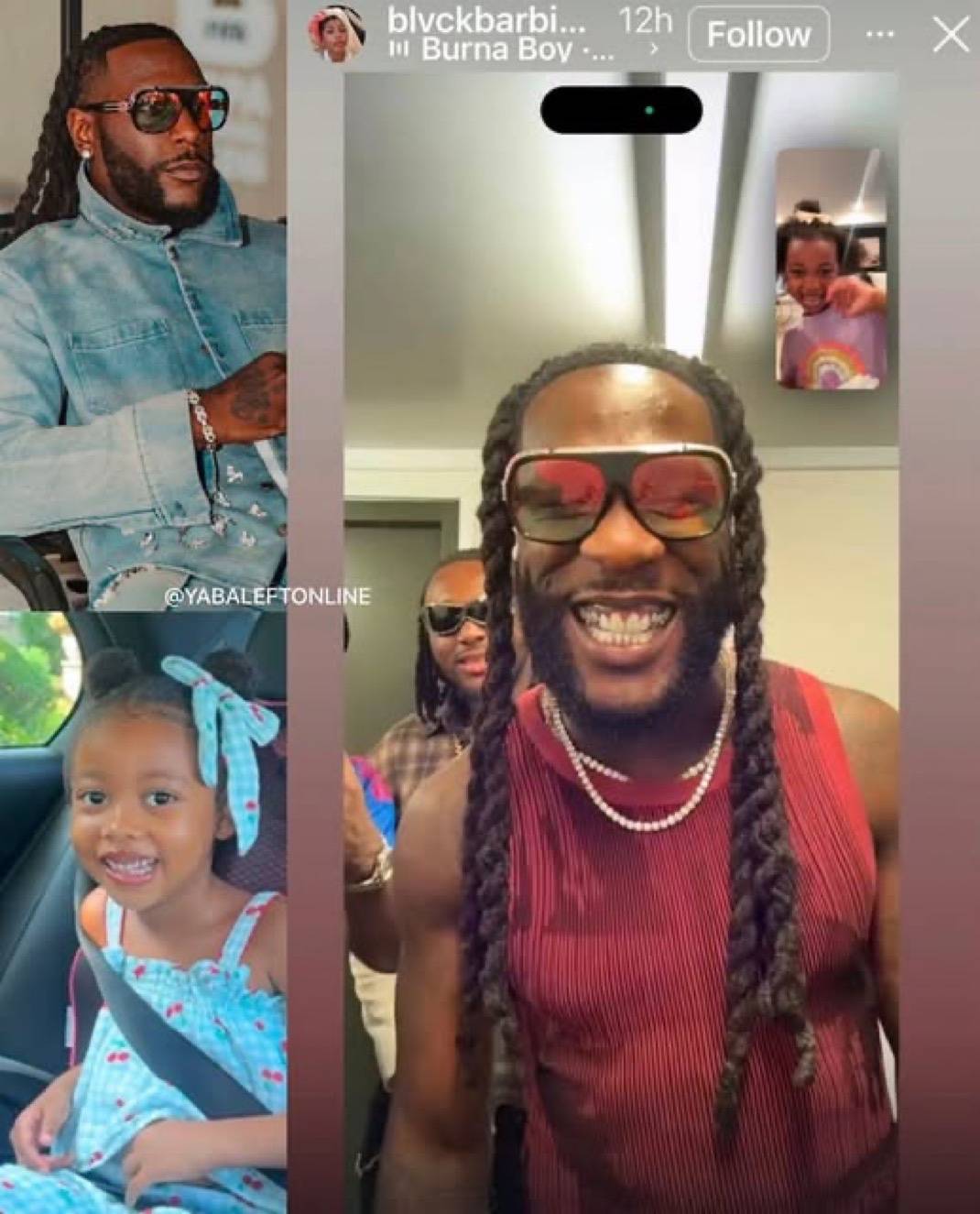 JUST IN: Nigerian Grammy award winner Burna Boy calls the little girl, Mali, who went viral for thin...