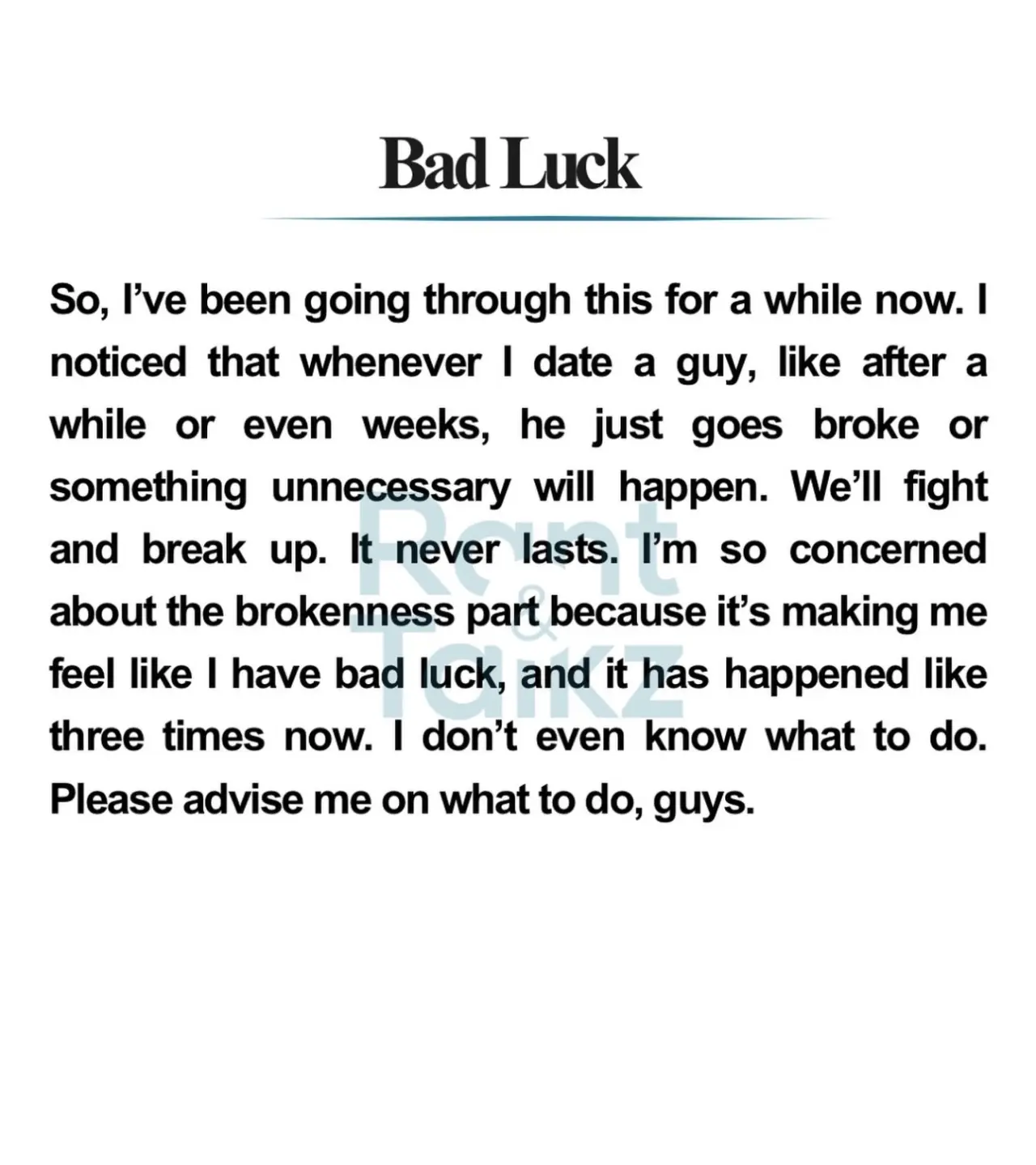 Do you really think she has bad luck?