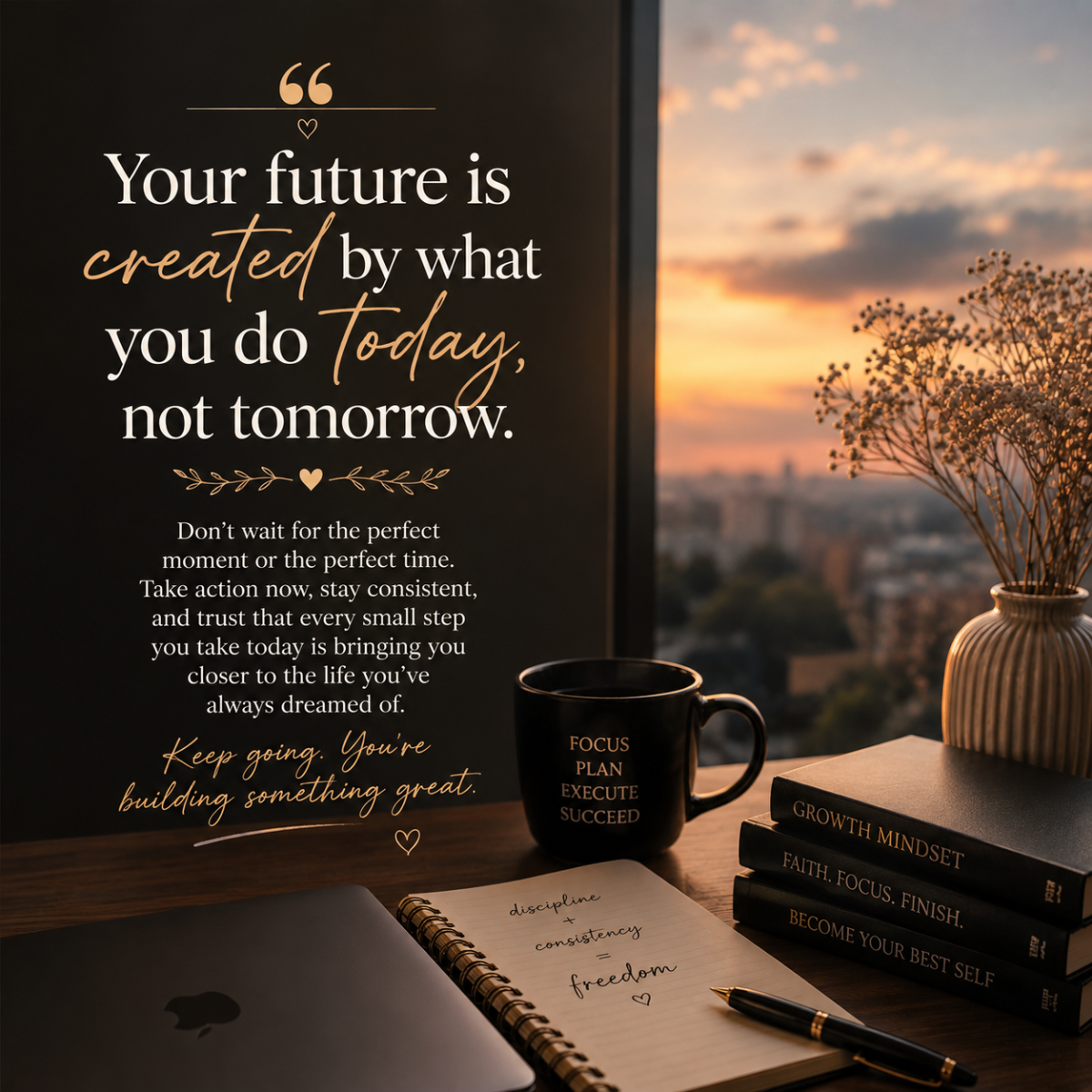 Do not procrastinate, start today.