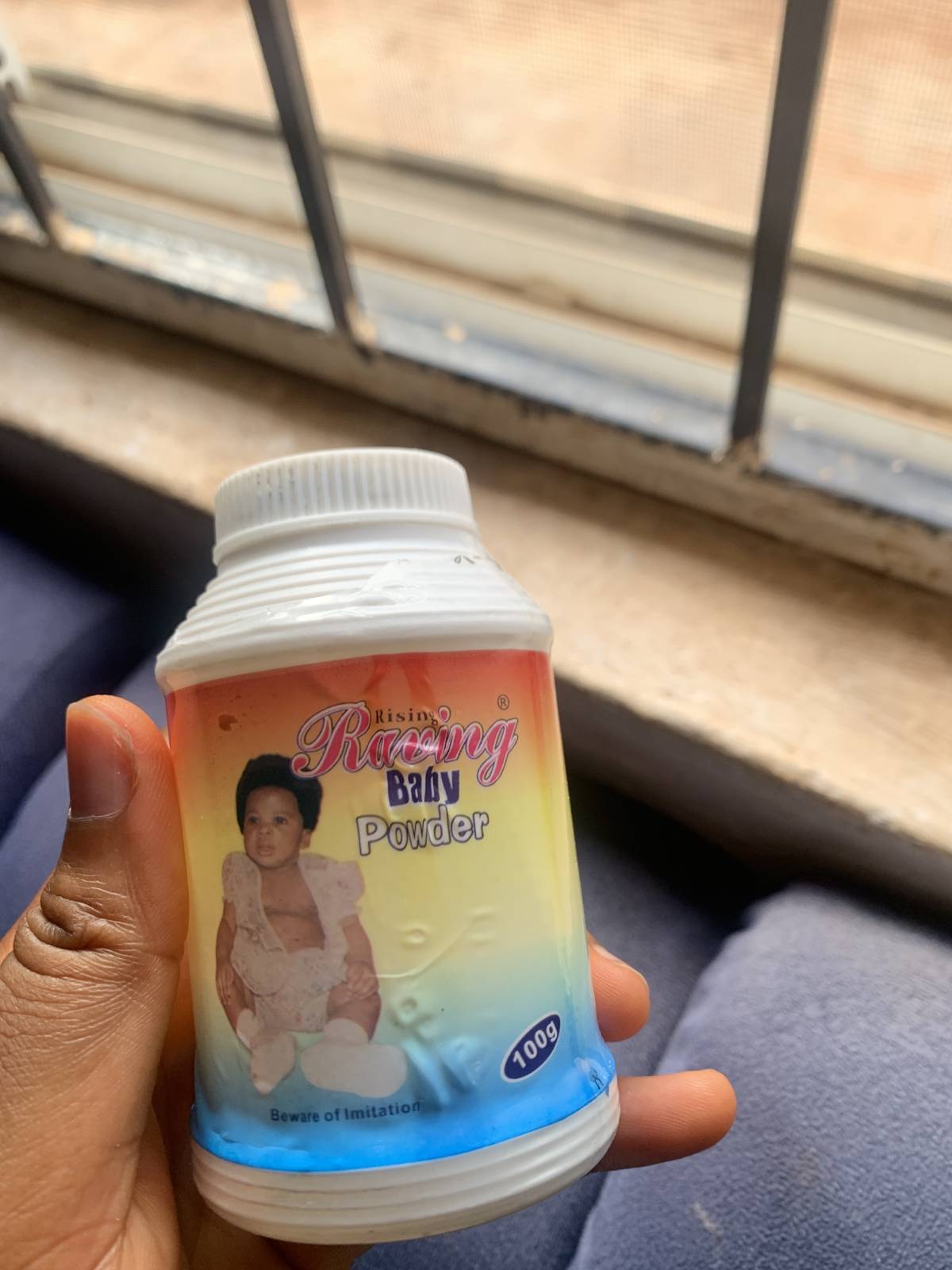 Let’s talk about this powder for a moment.
…Rising Raving Baby Powder…
It cures heat rashes so fas...