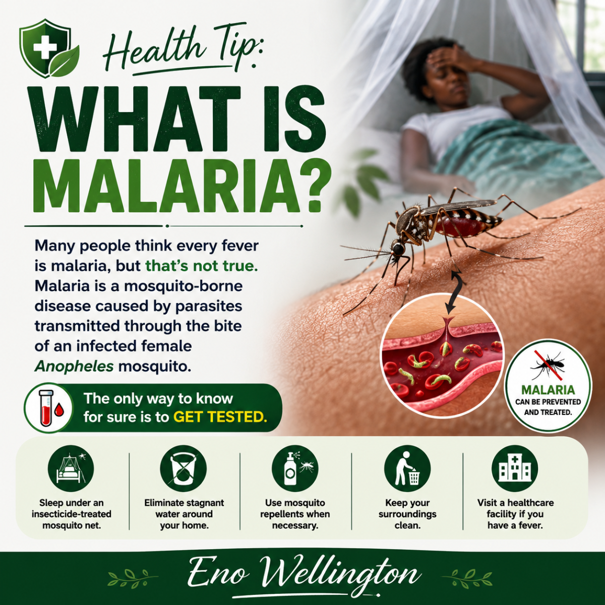 Many people think every fever is malaria, but that's not true. Malaria is a mosquito-borne disease,...