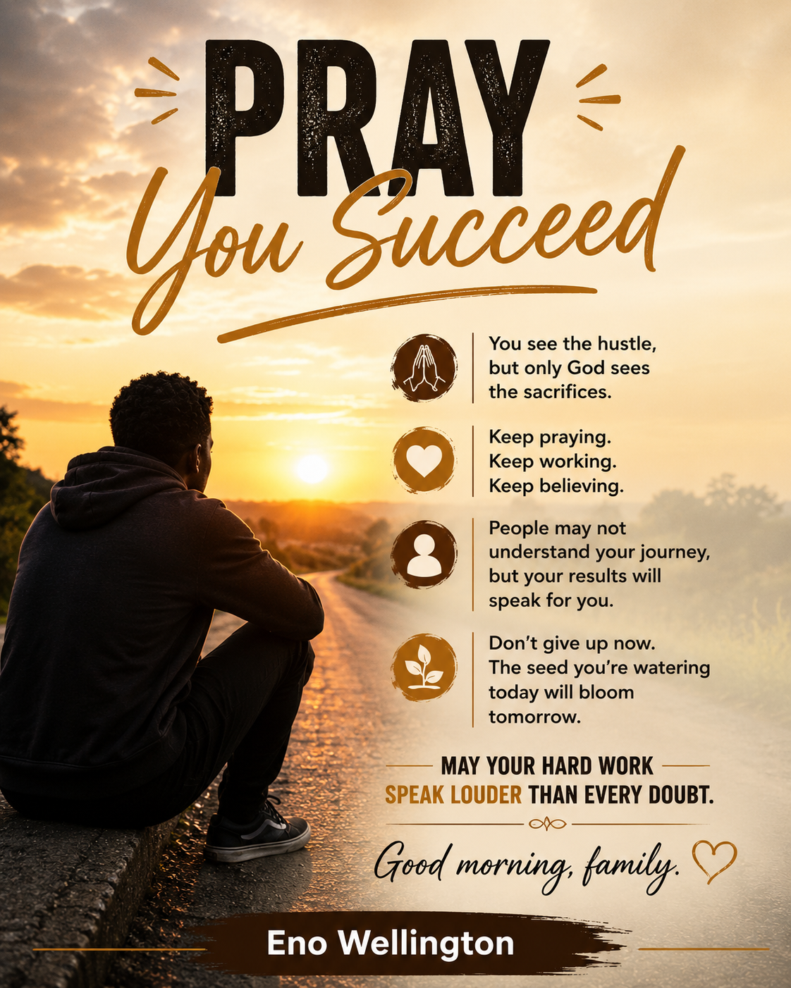 One hard truth hit me this morning...
As a human wey dey hustle and work hard, pray make you succee...