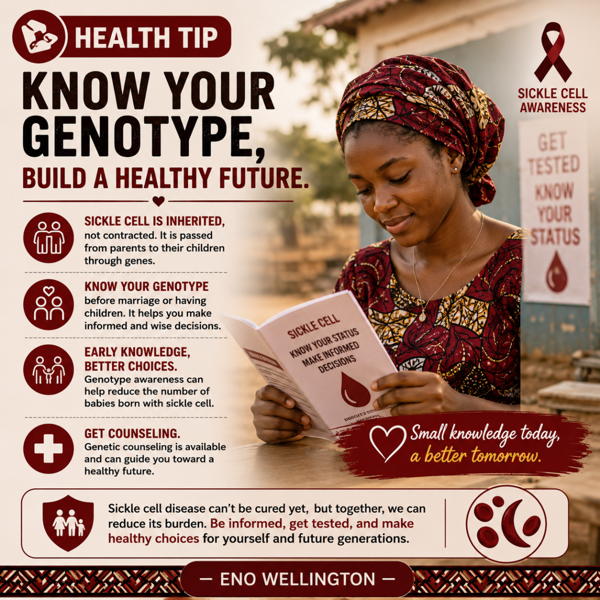 Health Tip:
Sickle cell disease cannot be caught from another person—it is an inherited condition p...