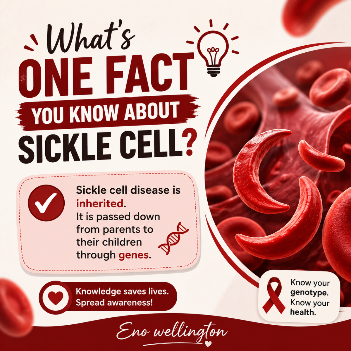 What's one fact you know about sickle cell?
This is what I know..let's discuss..
#sicklecellawaren...