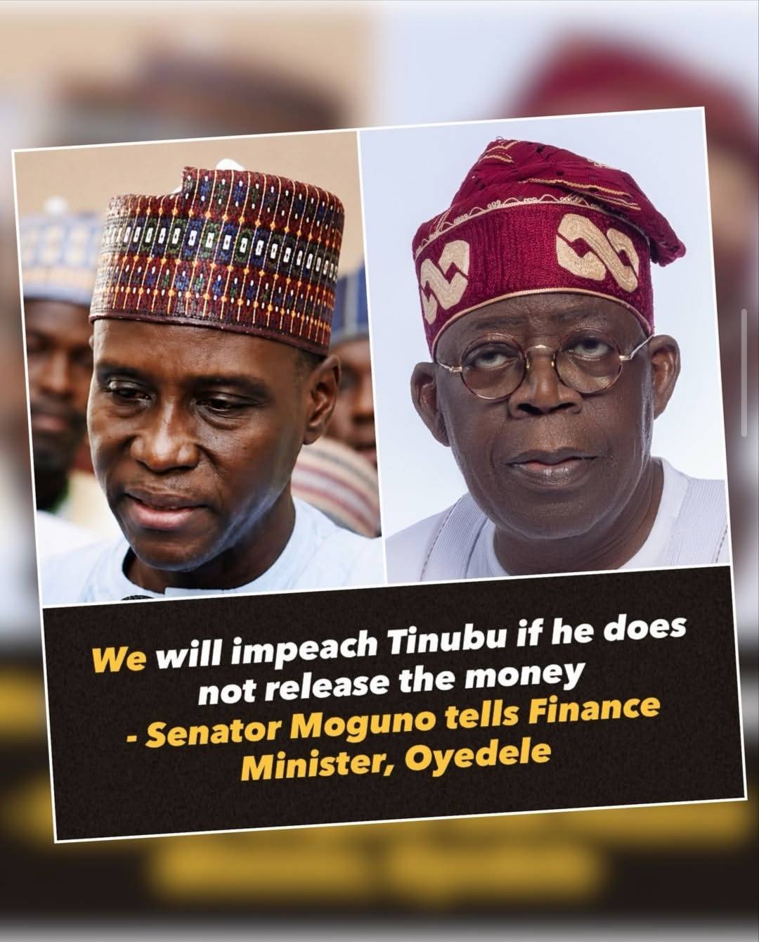๐จ FACT CHECK
A viral image claims Senator Tahir Monguno said, "We will impeach Tinubu if he does n...